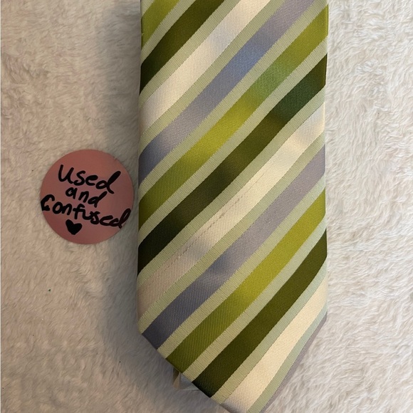 Rene Chagal Other - Green Striped Men's Tie